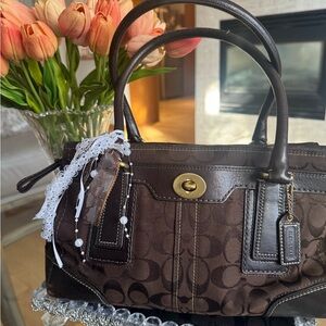 Coach Dark Brown Signature Satchel (UPDATED BUNDLE)